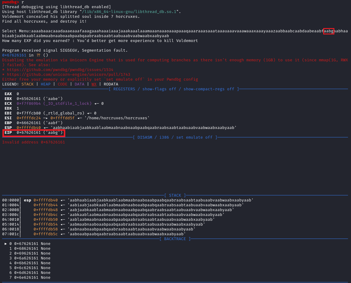 GDB Offset Test