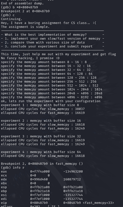 Experiment 4 eax and edx registers