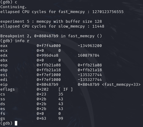 Experiment 5 eax and edx registers